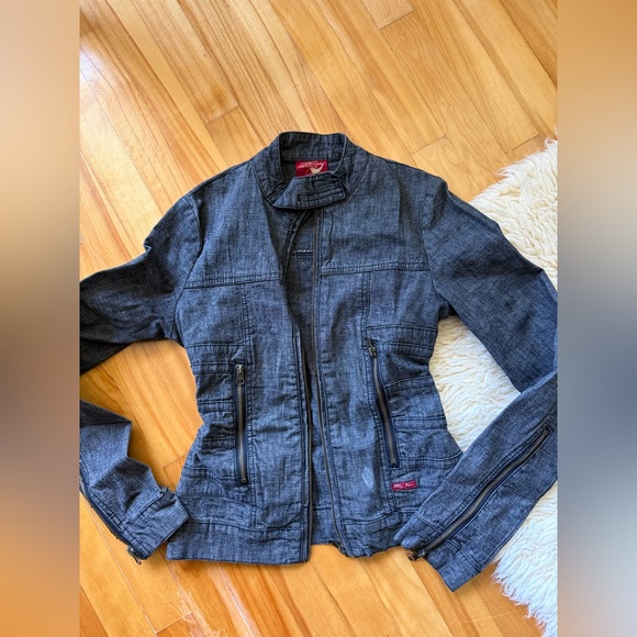 NEW Jean Biker Jacket - Picture 2 of 6